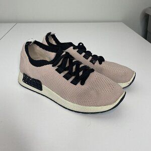 Bata Pink Black Sock Slip On Sneakers Womens Size 37